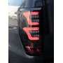 Luces LED del Ford Ranger - Cristal ahumado - Fondo negro - LEDs rojos - Ranger de 2012 a 2022