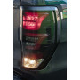 Ford Ranger LED Lights - Smoked Glass - Black Background - Red LED