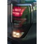 Luces LED del Ford Ranger - Cristal ahumado - Fondo negro - LEDs rojos - Ranger de 2012 a 2022