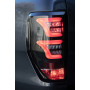 Feux LED Ford Ranger - Verre Fumé - Fond Noir - Led rouge