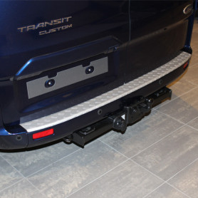 Ford Custom Rear Bumper Protection - Alu Checkered Plate - from 2012