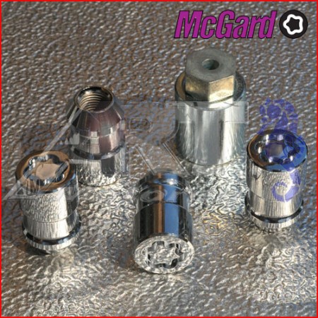 Set of 4 anti-theft wheel nuts Ranger - Chrome