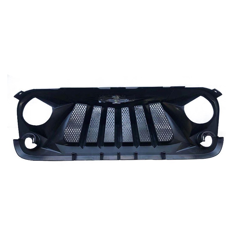 Calandre Angry Style Noir Mat Pour Jeep Wrangler JK 2007‑2018 – Look Agressif, Installation Facile Sans Perçage - 4