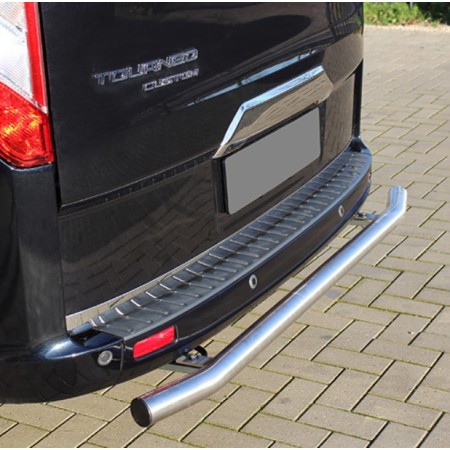 OMAC Protezione Paraurti Posteriore In Acciaio Inossidabile Compatibile Con Ford Transit/Tourneo Custom 2014-2023 - Colore Cromo Scuro Nero - Facile Installazione Con Biadesivo