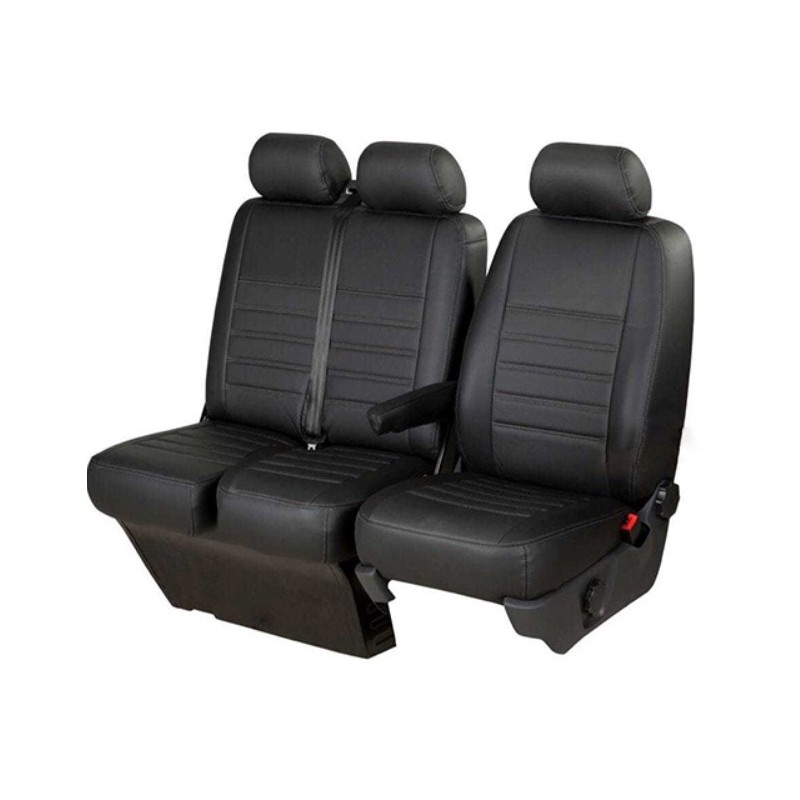 Heavy Duty Waterproof Front Seat Covers For Ford Transit Connect – Black Nylon, Side Airbag Compatible (Pair)
