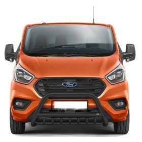Ford Transit Custom Bull Bar - Acciaio inossidabile nero rinforzato - Omologato - dal 2018