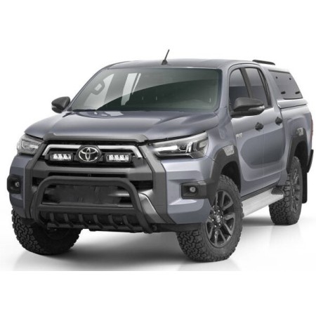 Bull bar Hilux - acciaio inox nero rinforzato - omologato - Revo Invincible