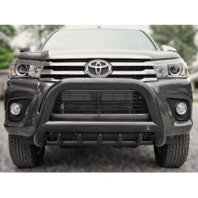 Bull Bar Hilux - Acciaio Inox Nero Rinforzato - Omologato - Revo