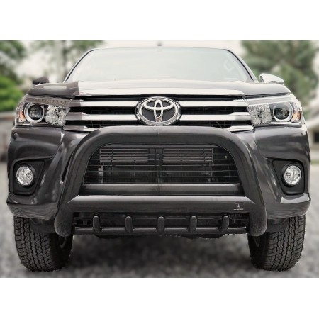 Hilux Frontschutzbügel - Verstärkter schwarzer Edelstahl - Homologiert - Revo