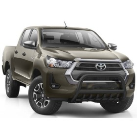 Hilux Bull Bar - Reinforced Black Stainless Steel - Homologated - from 2005 to 2015