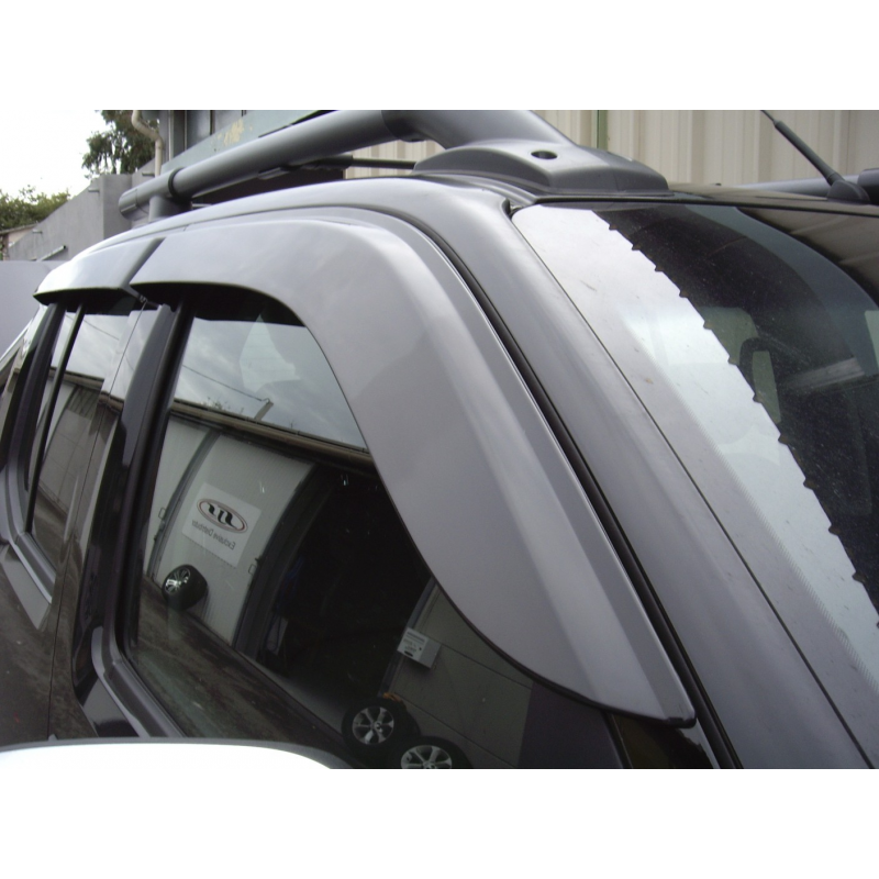Heko Set 4 Déflecteurs de vent pluie air teintées pour Nissan Navara D40 Double-Cab 